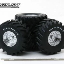 Monster Truck Firestone Wheel & Tire Set, Black - Greenlight 13546 - 1/18 Scale Diecast Accessory