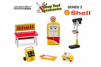 ModelToyCars Shop Tool Accessories Series 3, Shell Oil - Greenlight 16060C/48 - 1/64 Scale Diecast Accessory