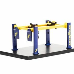 Four-Post Lift - Goodyear Tires, Blue/Yellow - Greenlight 16130A - 1/64 Scale Diecast Accessory