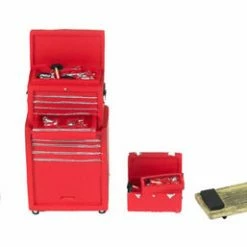Tire Brigade 4 Piece Tool Set, Red - Motorhead Miniatures 191 - 1/24 Scale Diorama Accessory