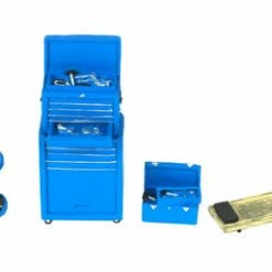 Tire Brigade 4 Piece Tool Set, Blue - Motorhead Miniatures 192 - 1/24 Scale Diorama Accessory