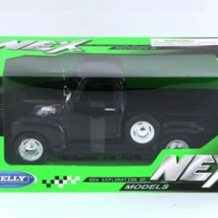1953 Chevy 3100 Pick-Up Truck, Black - Welly 22087W-MJ-BK - 1/24 Scale Diecast Model Toy Car