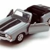 1971 Chevy Chevelle SS454 Convertible, Silver - Welly 22089 - 1/24 Scale Diecast Model Toy Car