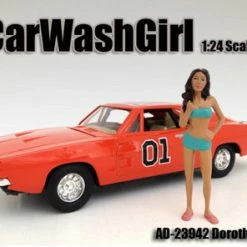 Car Wash Girl Dorothy Figure, Green - American Diorama Figurine 23942 - 1/24 Scale