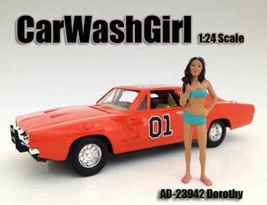 Car Wash Girl Dorothy Figure, Green - American Diorama Figurine 23942 - 1/24 Scale