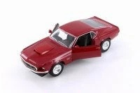 1969 Ford Mustang Boss 429 Hardtop, Red - Welly 24067/4D - 1/24 Scale Diecast Model Toy Car