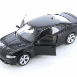 2016 Dodge Charger R/T Hardtop, Black - Welly 24079WBK - 1/24 Scale Diecast Model Toy Car