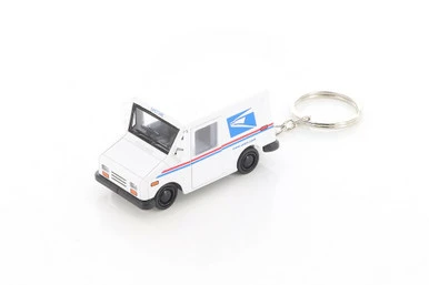 United States Postal Service (USPS) Long Live Postal Mail Delivery Vehicle (LLV) Key Chain, White - Kinsmart 2547DK - 1/72 Scale Diecast Model Toy Car