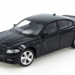 2016 Dodge Charger R/T, Black - Welly 28079D - 1/24 Scale Diecast Model Toy Car