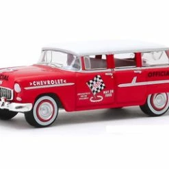 ModelToyCars 39th International 500 Mile Sweepstakes 1955 Chevy Two-Ten Townsman Officials' Car, Red And White - Greenlight 30104/48 - 1/64 Scale Diecast Model Toy Car