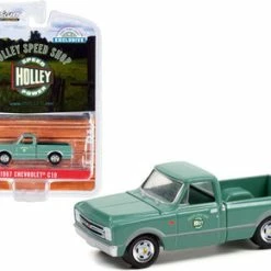 Holley Speed Shop 1967 Chevy C-10 Short Bed Pickup Truck, Green, Greenlight 30307, 1/64 Diecast Car