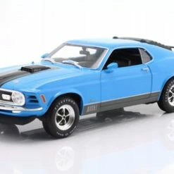 1970 Ford Mustang Mach 1 428, Blue - Maisto 31453BU - 1/18 Scale Diecast Model Toy Car