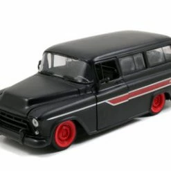 Jada Toys 1957 Chevy Suburban, Matte Black - Jada 31828DP1 - 1/24 Scale Diecast Model Toy Car