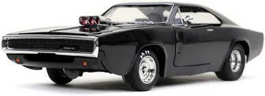 ModelToyCars Dom's 1970 Dodge Charger, Black - Jada Toys 31942 - 1/24 Scale Diecast Model Toy Car