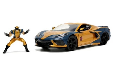 2020 Chevy Corvette Stingray W/ Wolverine, Marvel Cars - Jada Toys 33354 - 1/24 Scale Diecast Car