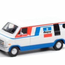 MOPAR  1976 Dodge B-100, Red With White And Blue - Greenlight 35200C/48 - 1/64 Scale Diecast Car