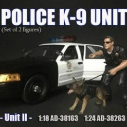 Police Officer K9 Dog Unit I, Black - American Diorama 38164 - 1/18 Figurine - Diorama Accessory