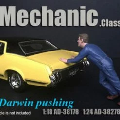 Mechanic Classic Darwing Pushing, Blue - American Diorama 38178 - 1/18 Figurine - Diorama Accessory