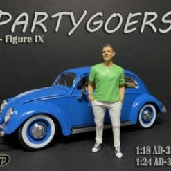 Partygoers Figure IX, White & Lime Green - American Diorama 38229, 1/18 Figurine, Diorama Accessory