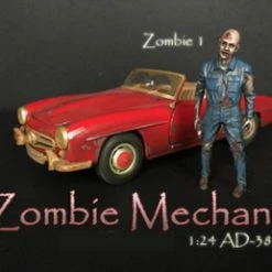 Zombie Mechanic I, Blue - American Diorama 38297 - 1/24 Scale Figurine - Diorama Accessory