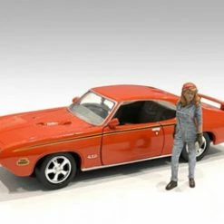 Retro Female Mechanic III, Blue - American Diorama 38346 - 1/24 Scale Figurine - Diorama Accessory