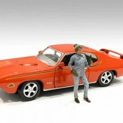 Retro Female Mechanic IV, Blue - American Diorama 38347 - 1/24 Scale Figurine - Diorama Accessory
