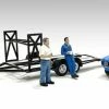 Mechanic Set I "Tim And Larry", Blue - American Diorama 38357 - 1/43 Figurine - Diorama Accessory