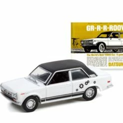 1969 Datsun 510, White - Greenlight 39090A/48 - 1/64 Scale Diecast Model Toy Car