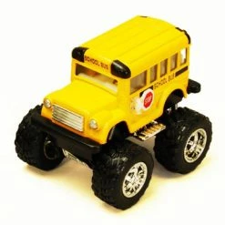 Funny School Bus Big Wheel, Yellow - Kinsmart 4004DB - 3.75 Inch Scale Diecast Model Replica