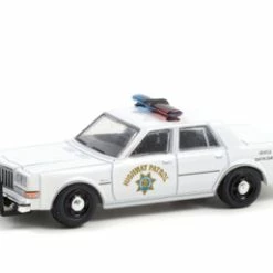 California Highway Patrol 1988 Dodge Diplomat Vehicle Pollution Enforcement Program, White - Greenlight 42970C/48 - 1/64 Scale Diecast Model Toy Car