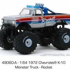 1972 Chevy K-100 Monster Truck, Kings Of Crunch - Rocket - Greenlight 49060A/48 - 1/64 Diecast Car