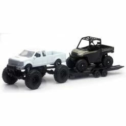 Pickup Truck With Polaris Ranger XP1000 EPS, White - New Ray 50076 - Diecast Model Toy Car