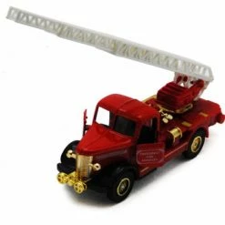 Classic Firetruck, Red W/ Gold Detail - Showcasts 504D - Diecast Model Toy Car