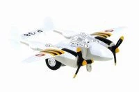 P-38 WWII Pullback Fighter, White - Showcasts 508D - Diecast Model Toy Car