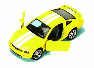 2006 Ford Mustang GT, Yellow - Kinsmart 5091DF - 1/38 Scale Diecast Car (Brand New, But NOT IN BOX)