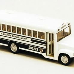 County Sheriff Bus, White - Kinsmart 5107DP - 5" Diecast Model Toy Car