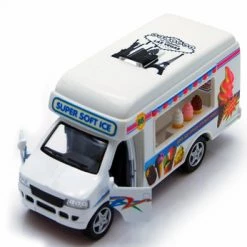 Ice Cream Truck, White - Kinsmart 5253D - 5 Inch Scale Diecast Model Replica (New, But NO BOX))