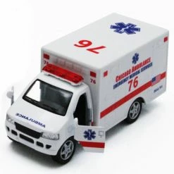 Chicago Rescue Team Ambulance, White - Kinsmart 5259DCG - 5" Diecast Car (New, But NO BOX)