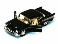 1957 Chevy Bel Air, Black - Kinsmart 5313D - 1/40 Scale Diecast Car (Brand New, But NOT IN BOX)