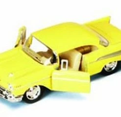 Kinsmart 1957 Chevy Bel Air, Yellow - 5313D - 1/40 Scale Diecast Model Toy Car (Brand New, But NOT IN BOX)