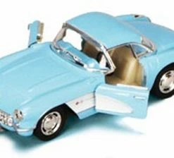 1957 Chevy Corvette, Blue - Kinsmart 5316D - 1/34 Scale Diecast Car (Brand New, But NOT IN BOX)