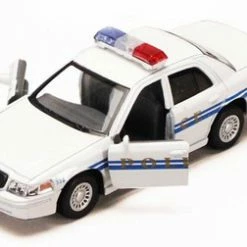 Ford Crown Victoria Police Interceptor, White - Kinsmart 5327/3D - 1/42 Scale Diecast Model Toy Car