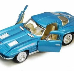1963 Chevy Corvette Stingray, Blue - Kinsmart 5358D - 1/36 Diecast Car (Brand New, But NOT IN BOX)