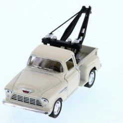1955 Chevy 3100 Stepside Tow Truck, White - Kinsmart 5378D - 1/32 Diecast Car (New, But NO BOX)