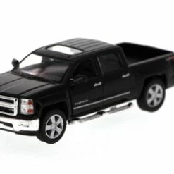 2014 Chevy Silverado Pick-up Truck, Black - Kinsmart 5381D - 1/46 Scale Diecast Model Toy Car