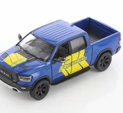 2019 Dodge Ram 1500 Pick-Up Truck W/ Rebel Decals, Blue - Kinsmart 5413DF - 1/46 Scale Diecast Car