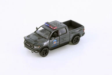 2019 Dodge Ram 1500 Police Pick-Up Truck, Gray - Kinsmart 5413DPR - 1/46 Scale Diecast Car