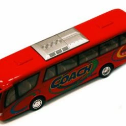 Coach Bus, Red - Kinsmart 7101D - 7" Diecast Model Toy Car (Brand New, But NOT IN BOX)