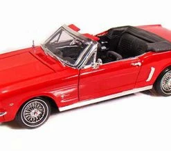 Motor Max 1964.5 Ford Mustang Convertible, Red - Motormax 73145 - 1/18 Scale Diecast Model Car