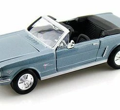 Motor Max 1964 Ford Mustang Convertible, Blue - Showcasts 73212 - 1/24 Scale Diecast Model Toy Car